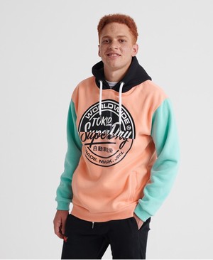 Superdry Ticket Type Oversized Férfi Kapucnis Pulóver Rózsaszín/Zöld | PGAKY5786